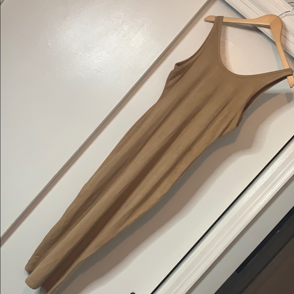 Long Suede Tank Strap dress